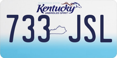 KY license plate 733JSL