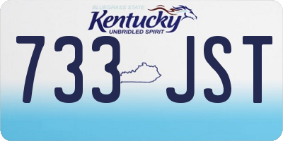 KY license plate 733JST