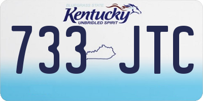 KY license plate 733JTC