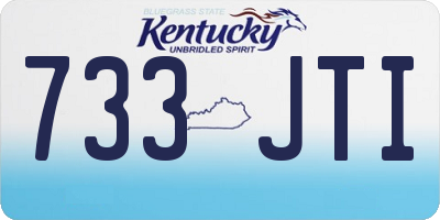 KY license plate 733JTI