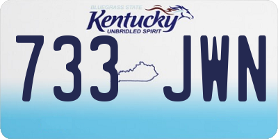 KY license plate 733JWN