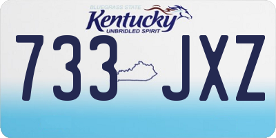 KY license plate 733JXZ