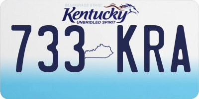KY license plate 733KRA