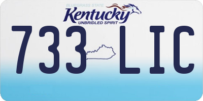 KY license plate 733LIC