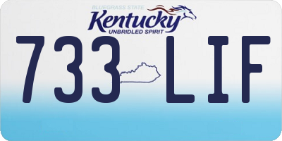KY license plate 733LIF