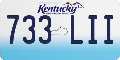 KY license plate 733LII
