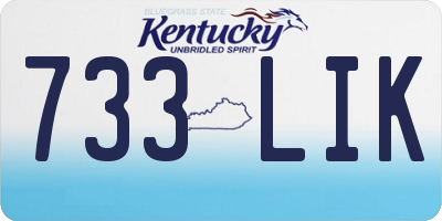KY license plate 733LIK