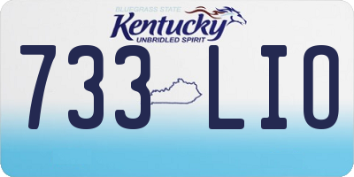 KY license plate 733LIO