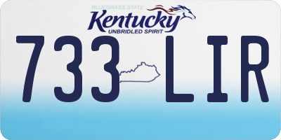 KY license plate 733LIR