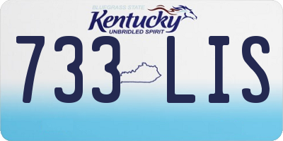 KY license plate 733LIS