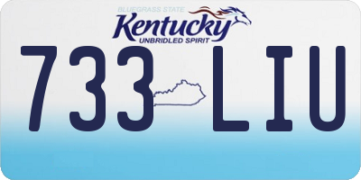 KY license plate 733LIU