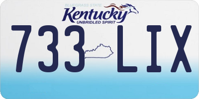 KY license plate 733LIX