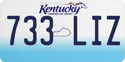 KY license plate 733LIZ