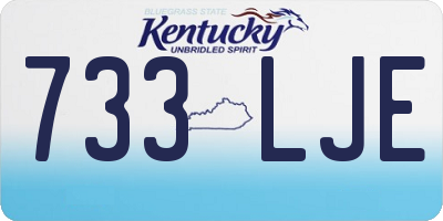 KY license plate 733LJE