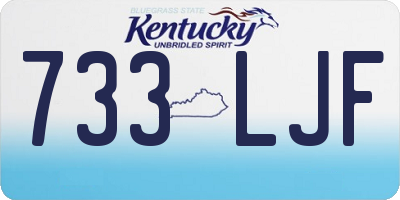 KY license plate 733LJF