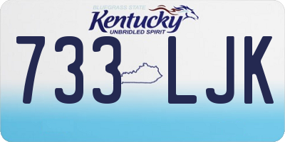 KY license plate 733LJK