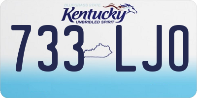 KY license plate 733LJO