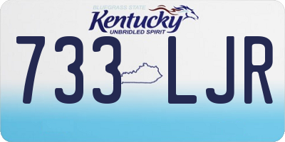 KY license plate 733LJR