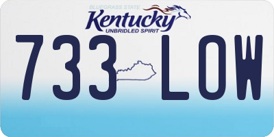 KY license plate 733LOW