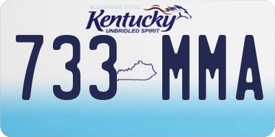 KY license plate 733MMA