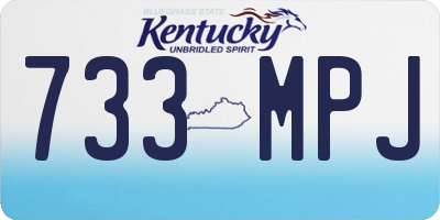KY license plate 733MPJ