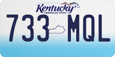 KY license plate 733MQL