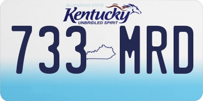 KY license plate 733MRD
