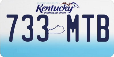 KY license plate 733MTB
