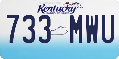 KY license plate 733MWU