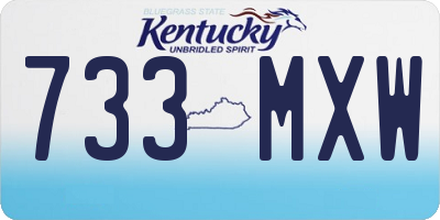 KY license plate 733MXW