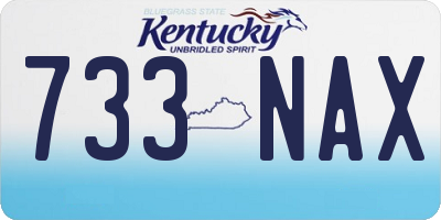 KY license plate 733NAX
