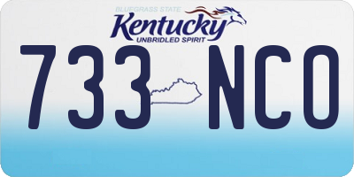 KY license plate 733NCO