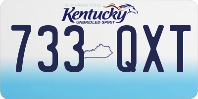 KY license plate 733QXT