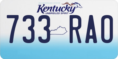 KY license plate 733RAO