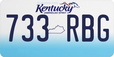KY license plate 733RBG