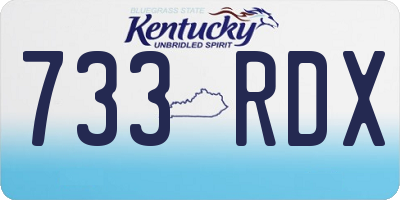 KY license plate 733RDX