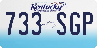KY license plate 733SGP