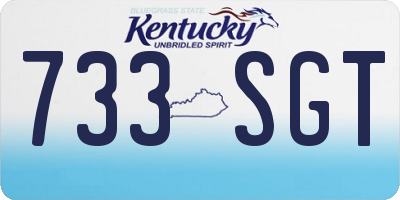 KY license plate 733SGT
