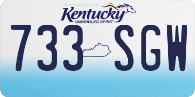KY license plate 733SGW