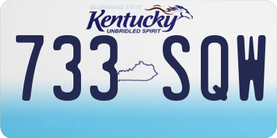 KY license plate 733SQW