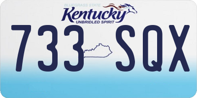 KY license plate 733SQX
