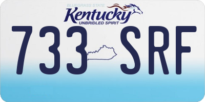 KY license plate 733SRF