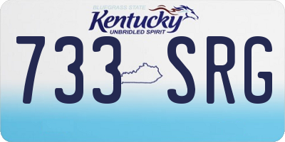 KY license plate 733SRG