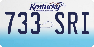 KY license plate 733SRI