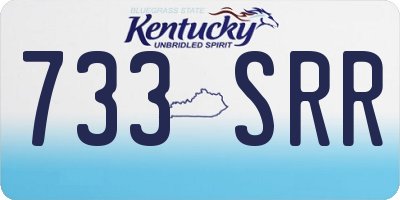 KY license plate 733SRR