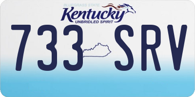 KY license plate 733SRV