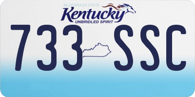 KY license plate 733SSC