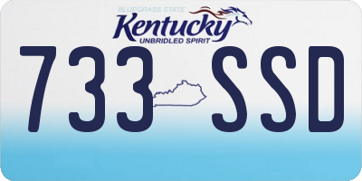 KY license plate 733SSD