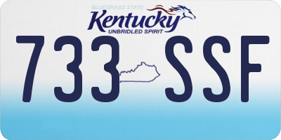 KY license plate 733SSF