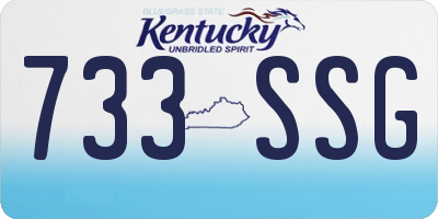 KY license plate 733SSG